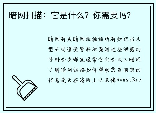 暗网扫描：它是什么？你需要吗？